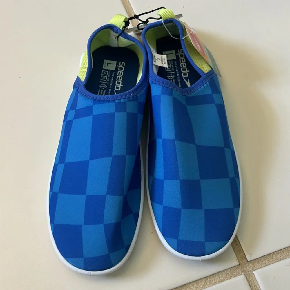 Speedo Kids Junior Watershoes Size Large 4/5 Blue Green NWT